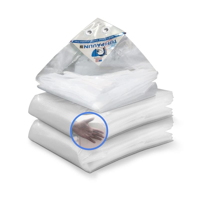 TUFFPAULIN TUFFPAULIN 12FT X 6FT 120 GSM Transparent Heavy Duty Tarpaulin Tirpal Tadpatri Tharpai Thadika Extra Strong Eyelets UV Resistant 100 Waterproof Virgin 6 Layer MLCL 3D Rib Technology1 No  - Image 5