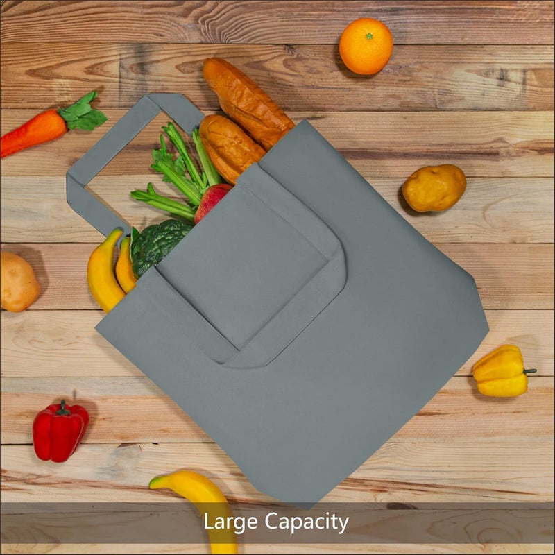TOPDesign حقيبة قماشية من القطن 12 أونصة من TOPDesign، أكياس تسوق بقالة قابلة لإعادة الاستخدام فارغة بالجملة - Image 4