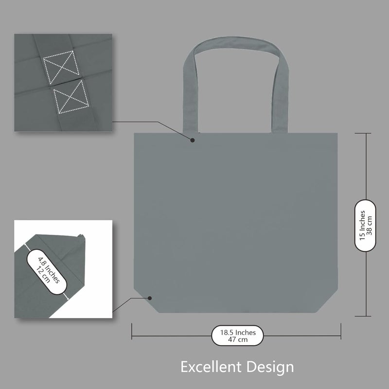 TOPDesign حقيبة قماشية من القطن 12 أونصة من TOPDesign، أكياس تسوق بقالة قابلة لإعادة الاستخدام فارغة بالجملة - Image 5