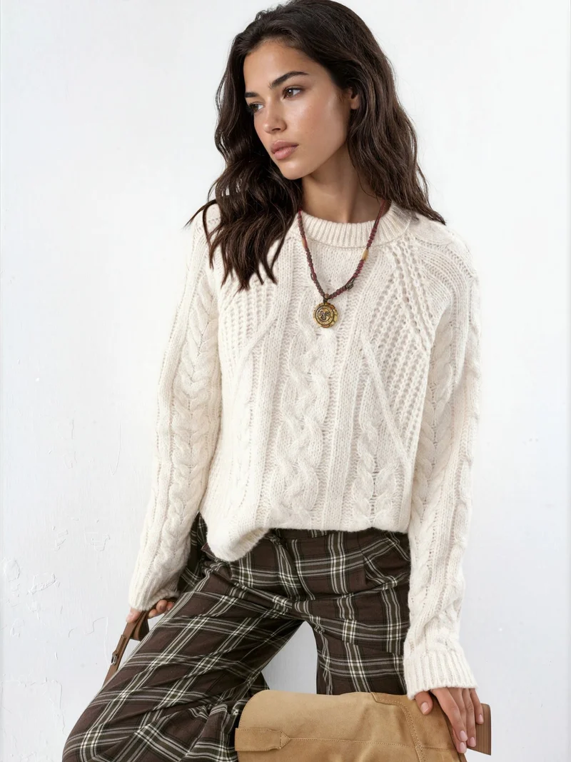 هيكاب Patterned Crew Neck Knit Jumper