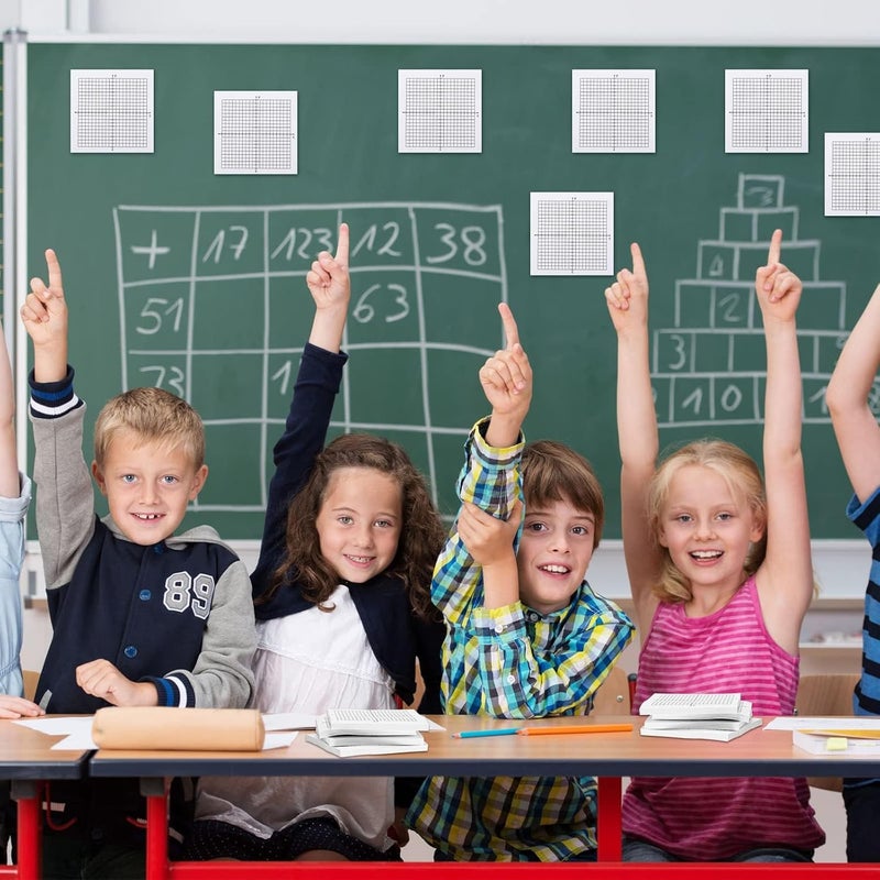 Excefore 8 Pads Graph Paper Sticky Notes, 400 Sheets, 3 X 3 Inch Lined Mini Graph Pads, Adhesive Grid Sticky Notes, 20 X 20 Four Quadrant Self Stick Note Pads For Office, School, Math Supplies - Image 3