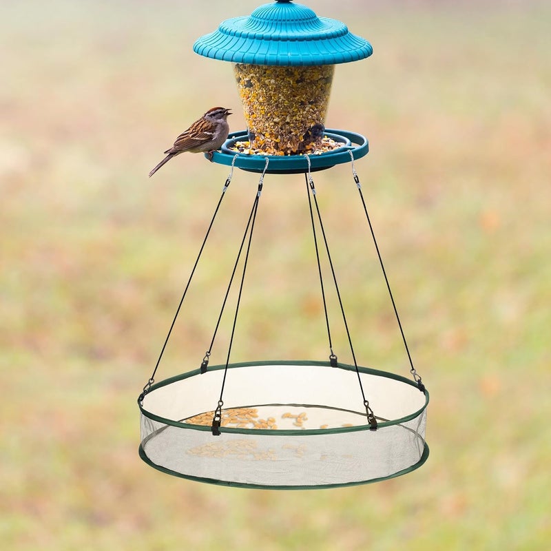 FoldTier 2 Pieces Universal Wild Bird Seed Catcher Hanging Seed Hoop Platform Bird Feeder Bird Feeder Tray for Hummingbird Feeders Bee Feeder Outdoor Garden Birdseed Accessories (24 Inch) - Image 5