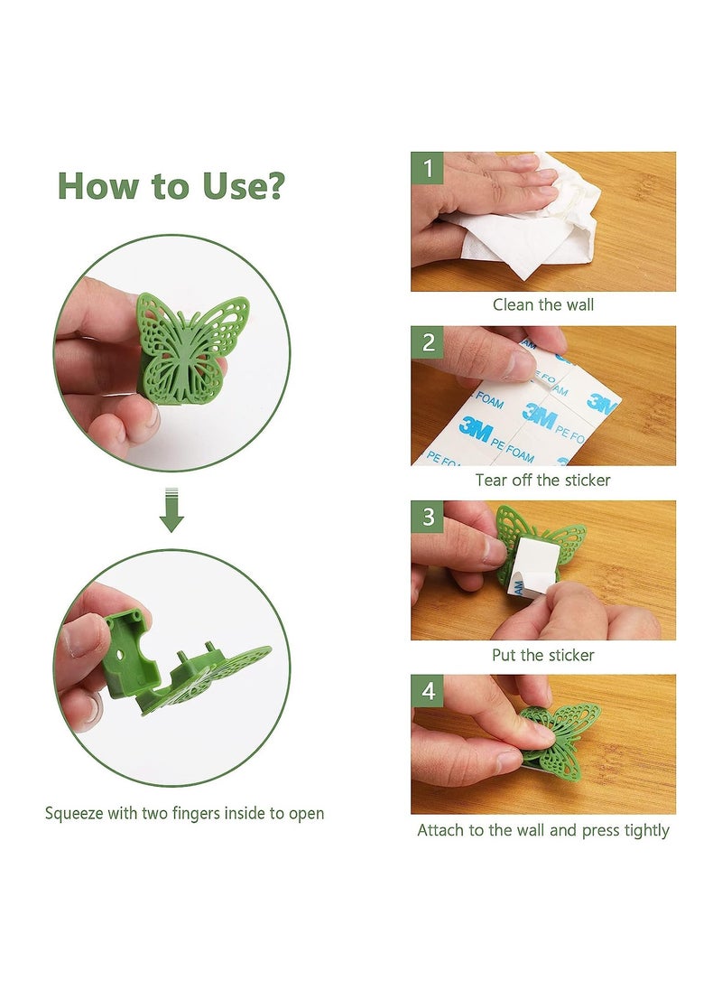 SYOSI Plant Leaf Climber Holder 150 Pcs Plant Climbing Wall Fixture Clips with 180 Pcs Acrylic Adhesive Sticker Butterfly Shape Plant Wall Clips Self Adhesive for Garden Indoor Outdoor Decoration  - Image 5