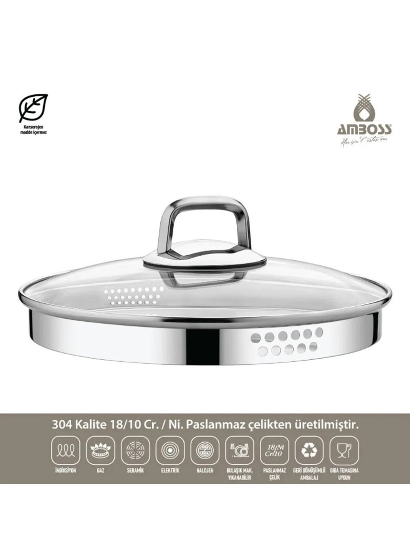 AMBOSS Turkish stainless steel cookware set (Ambos) with strainer, consisting of 8 pieces / steel handle DIA-6572 - Image 4