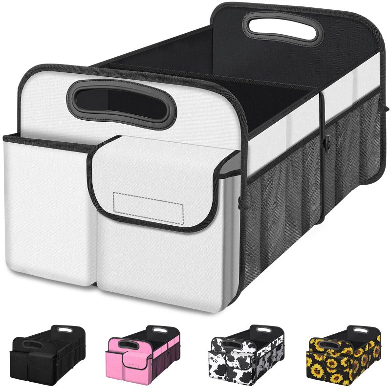 Femuar Car Trunk Organizer Car Storage Organizer with Large Capacity Waterproof Collapsible Trunk Organizer for Car SuvJeepSedan Beige Standard