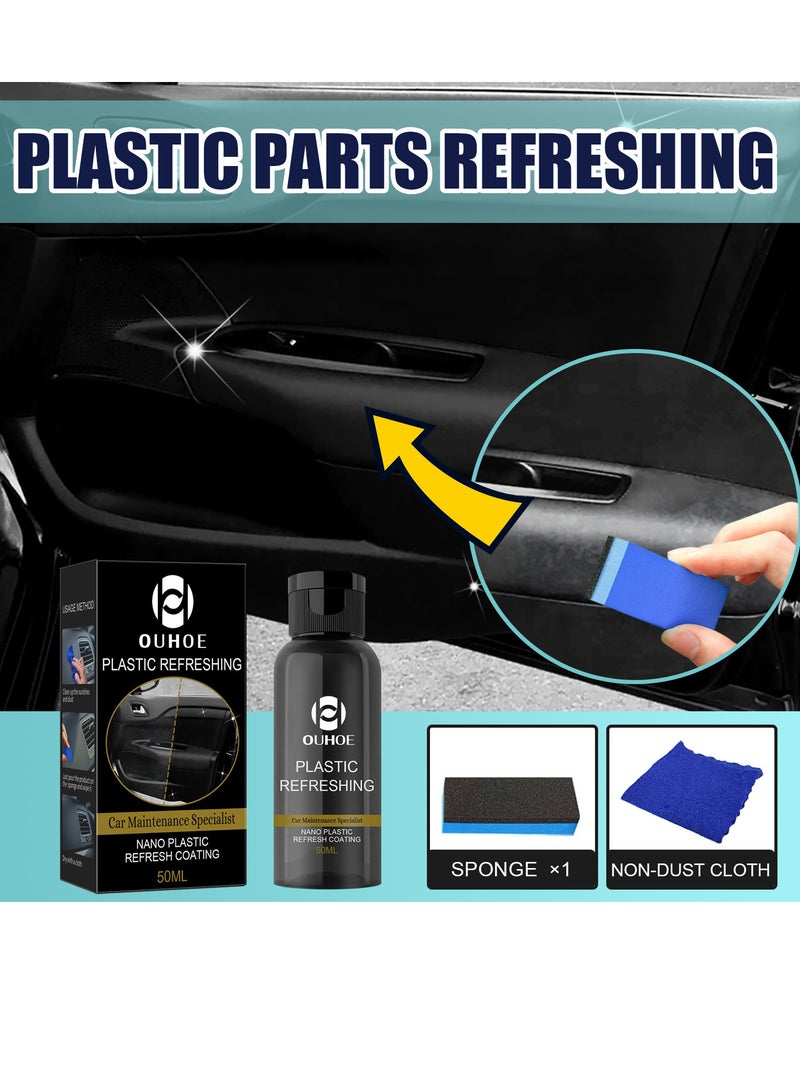 OUHOE Plastic Parts Crystal Coating, Plastic Parts Crystal Coating for Car,Plastics Refurbishment Coating Car Interior Refurbishment Agent, Long Duration Plastic Parts Refresher Agent - Image 5