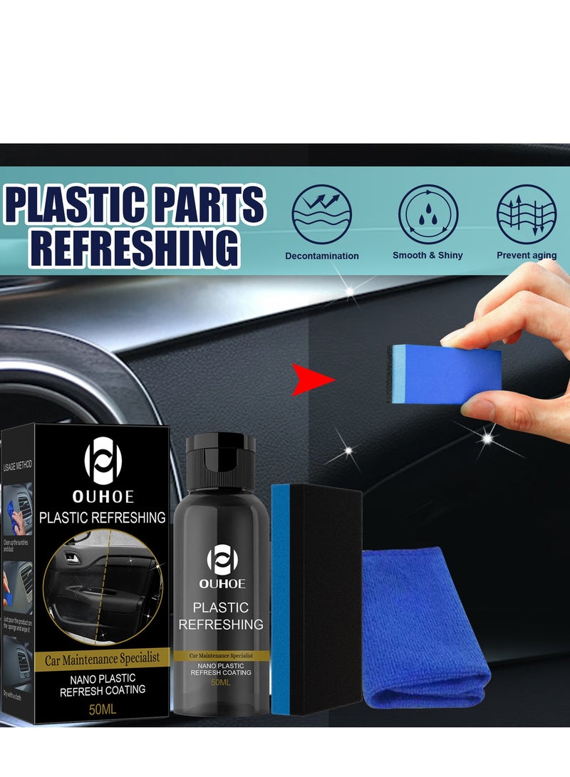 OUHOE Plastic Parts Crystal Coating, Plastic Parts Crystal Coating for Car,Plastics Refurbishment Coating Car Interior Refurbishment Agent, Long Duration Plastic Parts Refresher Agent - Image 4