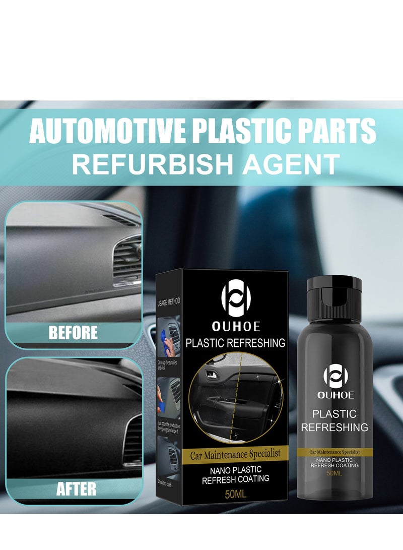 OUHOE Plastic Parts Crystal Coating, Plastic Parts Crystal Coating for Car,Plastics Refurbishment Coating Car Interior Refurbishment Agent, Long Duration Plastic Parts Refresher Agent - Image 2