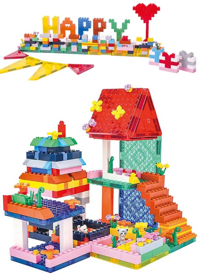 ريوليو مجموعة مكعبات البناء المغناطيسية المكونة من 206 قطعة، بلاطات مغناطيسية بأشكال متنوعة، مناسبة لتنمية المهارات الحركية والإبداع - Image 2