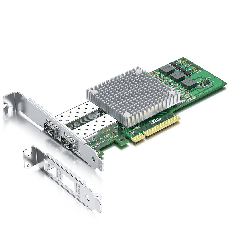 10جتيك بطاقة شبكة 10Gb PCI-E NIC، مع شريحة Broadcom BCM57810S، منفذين SFP+، محول إيثرنت PCI Express يدعم Windows Server/Windows/Linux/VMware - Image 1