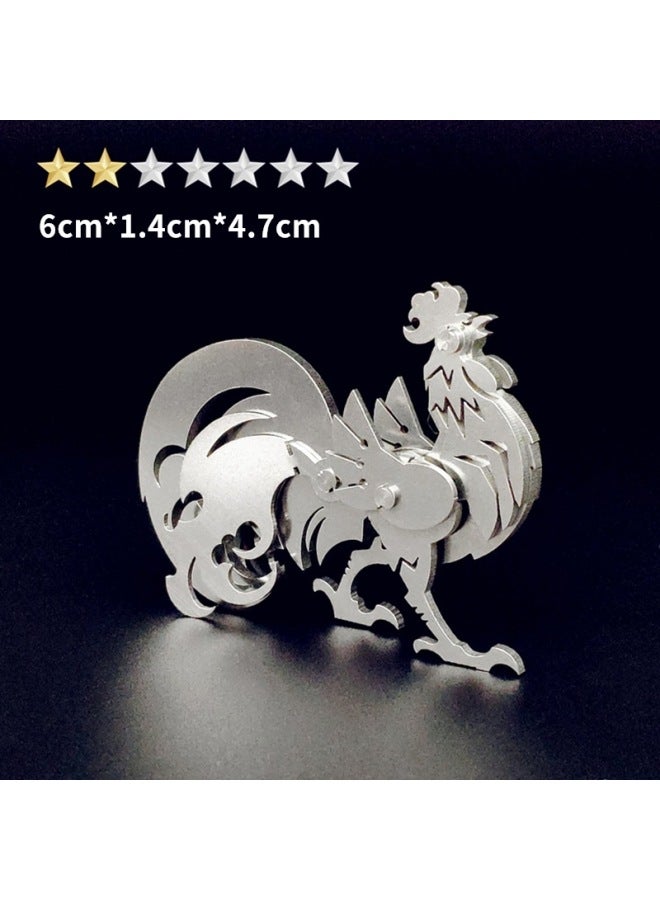 الصلب علب 3D المعادن بازل قطع تجميعها نموذج كشك الأطفال الكبار اليدوية DIY هدية ألعاب تعليمية - اللون: 【دجاج البروج】 Diy/المنتج النهائي يرجى ملاحظة - Image 1