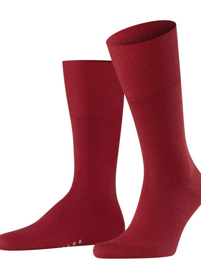 FALKE Men's Airport M SO Wool Cotton Plain 1 Pair Socks, Red (Scarlet 8120), 8.5-9.5, Red (Scarlet 8120), 42.5-43.5 EU - Image 1