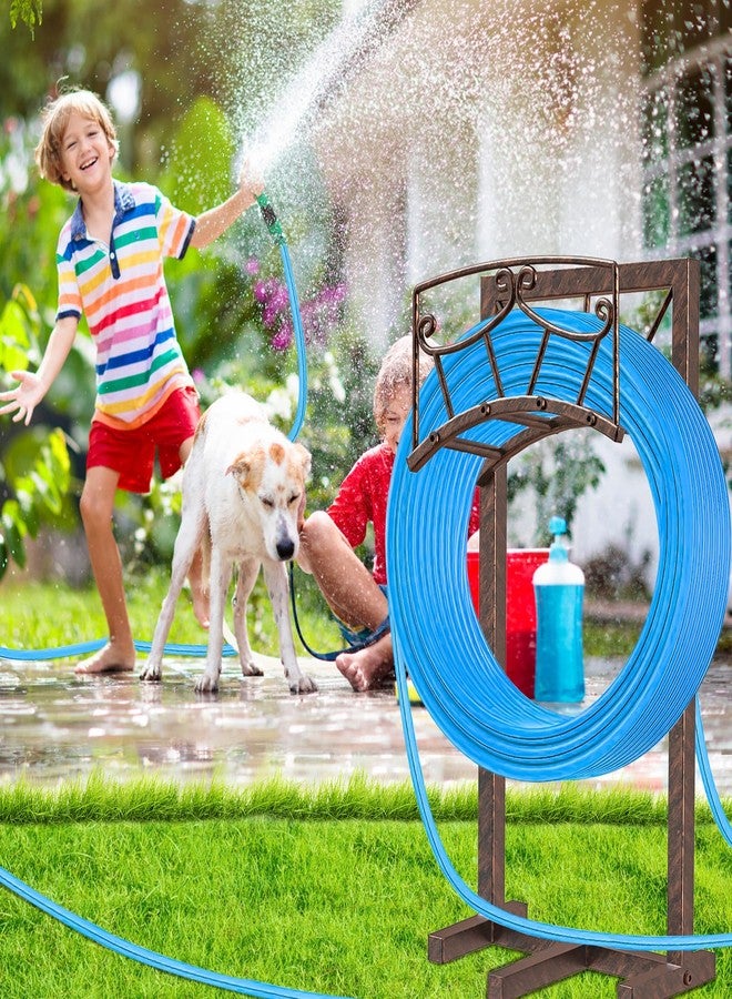 Gouisalin Garden Hose Holder, Heavy Duty Metal Hose Stand Freestanding Hose Hanger with 5 Spikes, Garden Water Hose Hanger Storage Rack Holds 150ft Hose for Outside Yard Lawn - Image 4