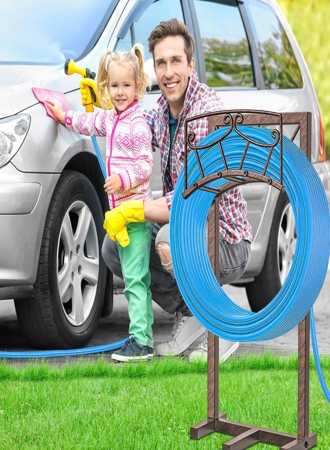 Gouisalin Garden Hose Holder, Heavy Duty Metal Hose Stand Freestanding Hose Hanger with 5 Spikes, Garden Water Hose Hanger Storage Rack Holds 150ft Hose for Outside Yard Lawn - Image 5