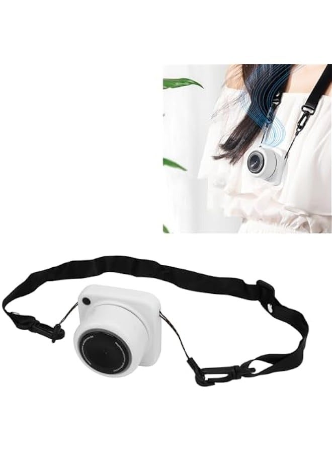 ANKOVO Portable Hanging Neck Fan,Personal Necklace Mini Fan Hanging Necklace Fan Vintage Camera Shaped Adjustable Hands Portable Mini Neck Fan with Lanyard for Outdoor  - Image 3