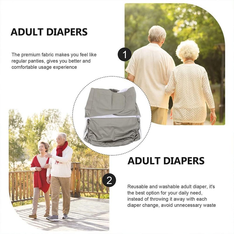 cheekyglo 2pcs Waterproof Adult Incontinence Diapers Washable Diapers Adults Elderly Supplies - Image 4