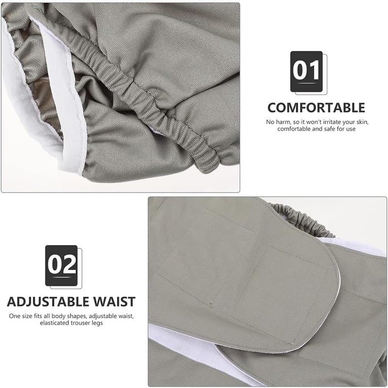 cheekyglo 2pcs Waterproof Adult Incontinence Diapers Washable Diapers Adults Elderly Supplies - Image 3