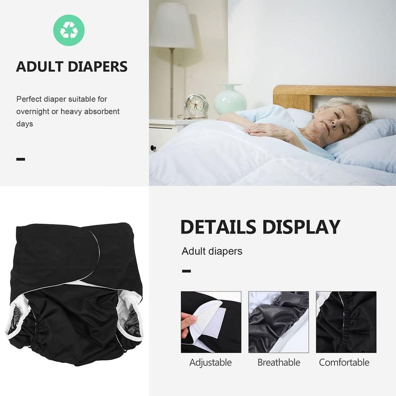 cheekyglo 2pcs Waterproof Adult Incontinence Diapers Washable Diapers Adults Elderly Supplies - Image 2