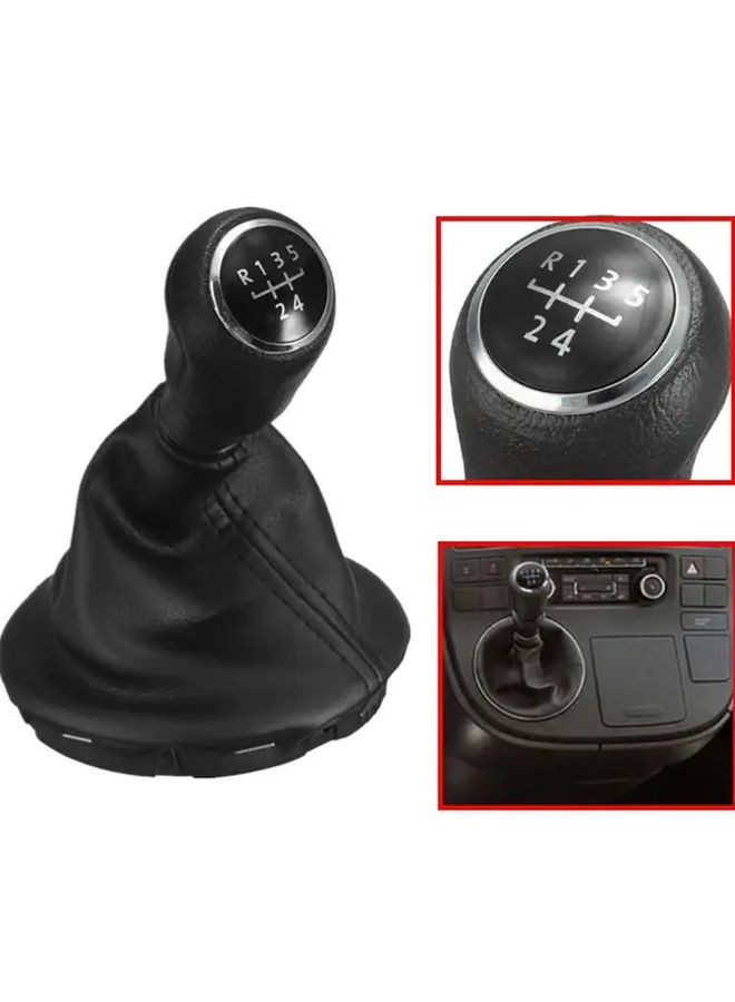 Black Gear Shift Knob Boot For VW Transporter T5 T51 Manual Transmission Upgrade - Image 1