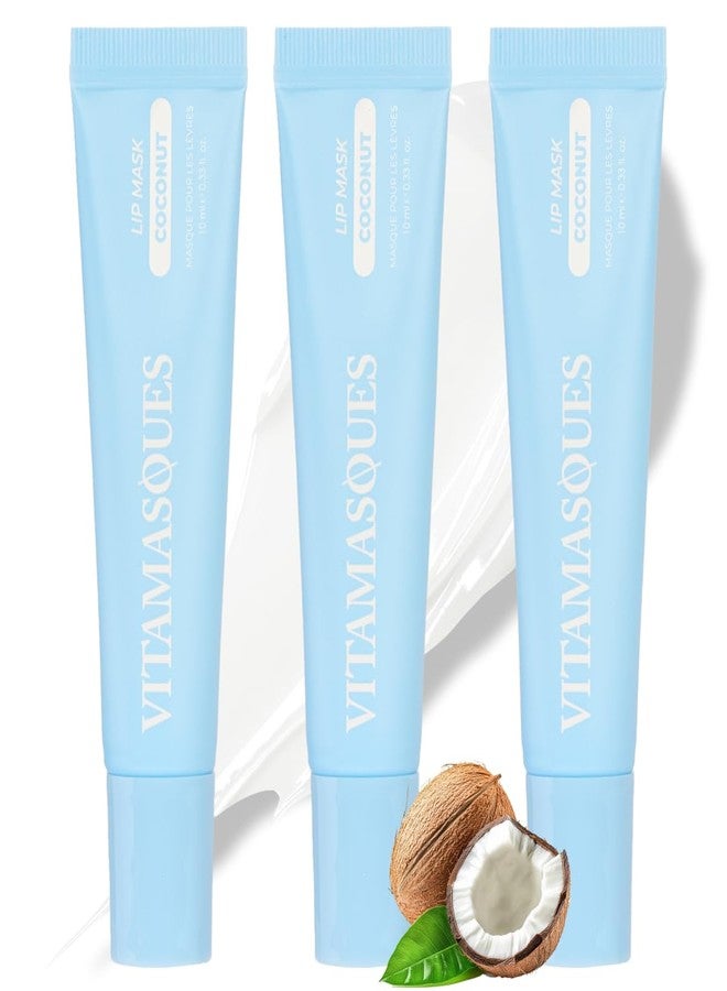 Vitamasques Overnight Lip Mask - Hydrating Coconut Flavor Lip Balm Moisturizer with Vitamins & Natural Oil Hydrates, Nourishes & Plumps Lips Area - Korean Skin Care Lip Care Products (Pack of 3) - Image 1