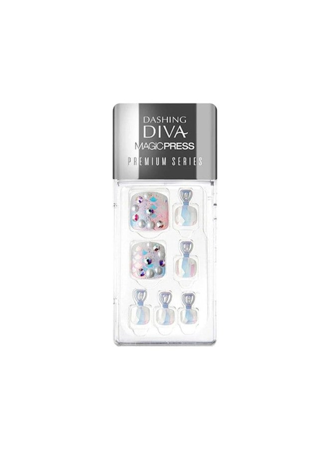 Dashing Diva Magicpress | Day to Night | Short, Square Shaped Press On Nails | Long Lasting | Pedicure (Before Sunrise) - Image 1