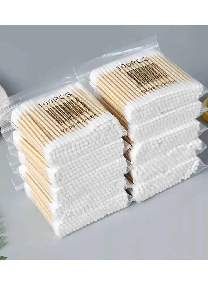 1000 pcs Double-Ended Ear Cleaning Swabs for Cleaning and Makeup Removal - Gentle on Skin - Image 1