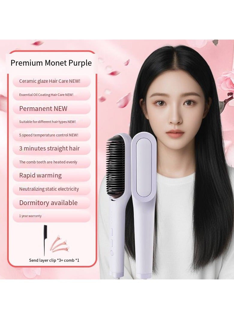 general Mini Ionic Straightening Comb – Travel-Friendly Straightener & Curler for Men/Women, Dual-Use Hair Styling Tool - Image 1