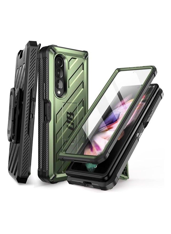 SUPCASE [Unicorn Beetle Series] Case Designed For Galaxy Z Fold 3 5G (2021 Release), [Rugged Belt Clip] Shockproof Protective Case with Built-in Screen Protector & Kickstand - Guldan - Image 1