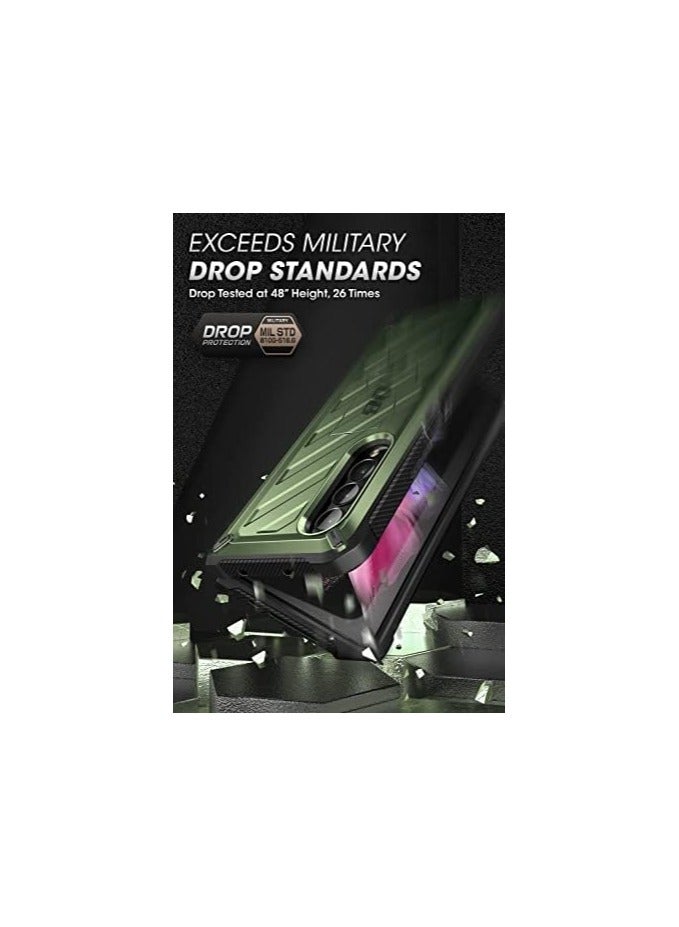 SUPCASE [Unicorn Beetle Series] Case Designed For Galaxy Z Fold 3 5G (2021 Release), [Rugged Belt Clip] Shockproof Protective Case with Built-in Screen Protector & Kickstand - Guldan - Image 2