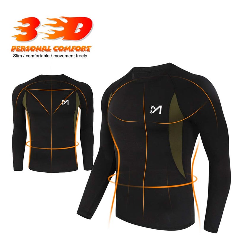MEETYOO Thermal Underwear for Men, Winter Gear Long Johns Base Layer Top and Bottom Set for Skiing Running, Black, XX-Large - Image 5