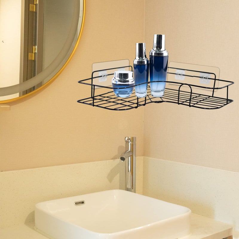 HopeFire 2 Pack Shower Caddy Adhesive for Replacement, Strong Transparent Adhesive for Shower Caddy Sticky Pads, No Drilling for Corner Shelf Basket, Bathroom Storage Shelves, Kitchen Racks and Soap Holder - Image 5