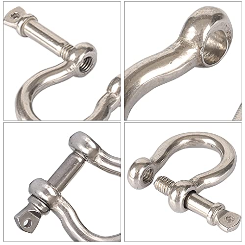 Yision 20pcs 1/4 Inch Screw Pin Anchor Shackle, M6 6mm Stainless Steel Heavy Duty Bow Shape Load Clamp for Chains Wirerope Lifting Paracord Outdoor Camping Survival Rope Bracelets - Image 3