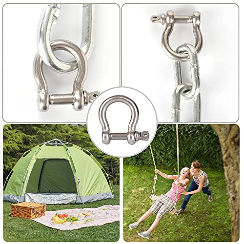 Yision 20pcs 1/4 Inch Screw Pin Anchor Shackle, M6 6mm Stainless Steel Heavy Duty Bow Shape Load Clamp for Chains Wirerope Lifting Paracord Outdoor Camping Survival Rope Bracelets - Image 5