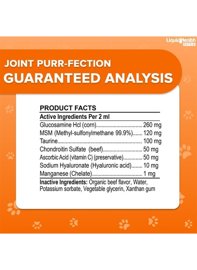LIQUIDHEALTH 2.3 Oz Liquid Cat Glucosamine Joint Purr-Fection - Hip and Joint Health Relief Support, Chondroitin Feline Droppers -Senior Older Cats, Kittens - (3 Pack)  - Image 5