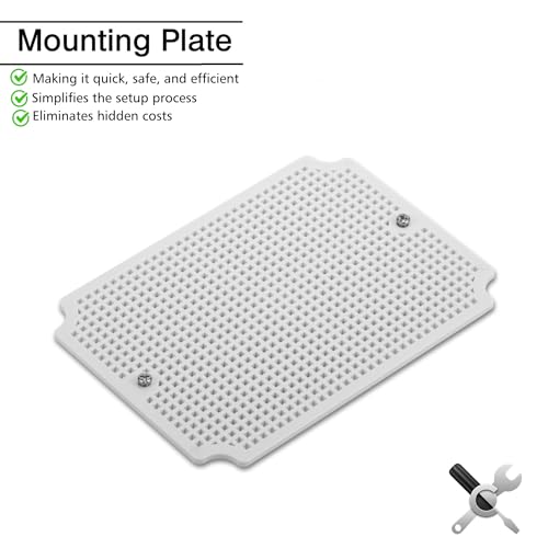 QILIPSU Junction Box with Mounting Plate 200x150x100mm, ABS Plastic DIY Electrical Project Case IP67 Waterproof Dustproof Enclosure Grey (7.9"x5.9"x3.9") - Image 2