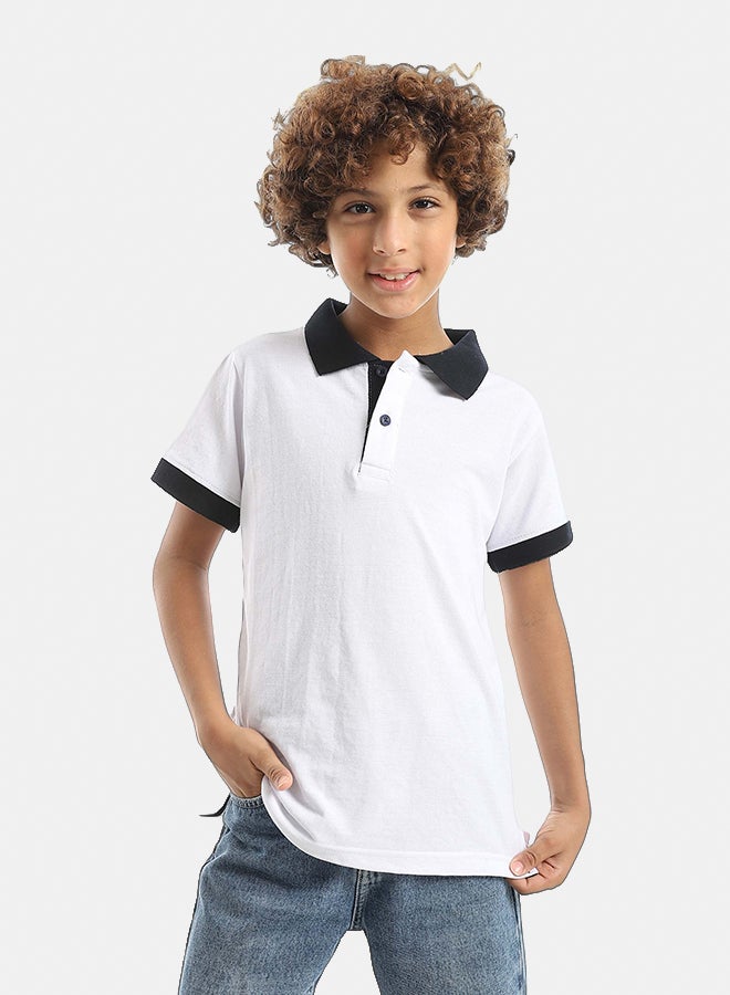 Red Circle Half sleeve polo t-shirt Kids Unisex - Image 1
