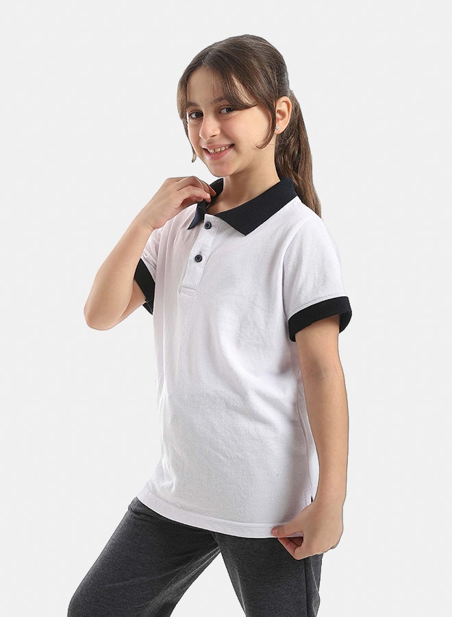 Red Circle Half sleeve polo t-shirt Kids Unisex - Image 4