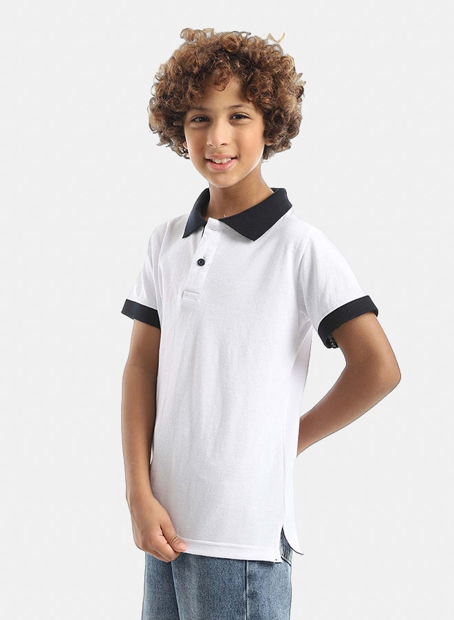 Red Circle Half sleeve polo t-shirt Kids Unisex - Image 5