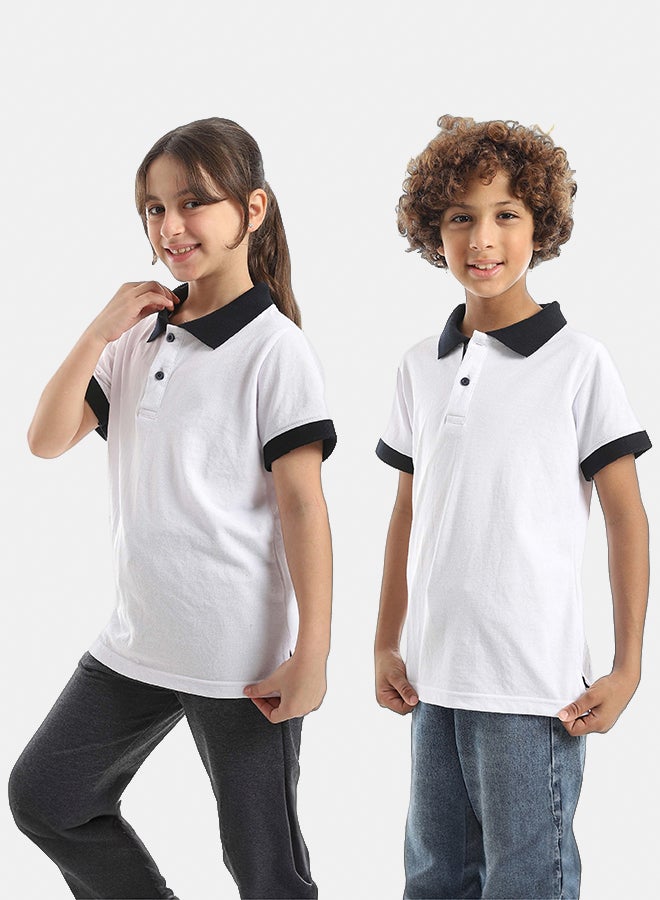Red Circle Half sleeve polo t-shirt Kids Unisex - Image 3