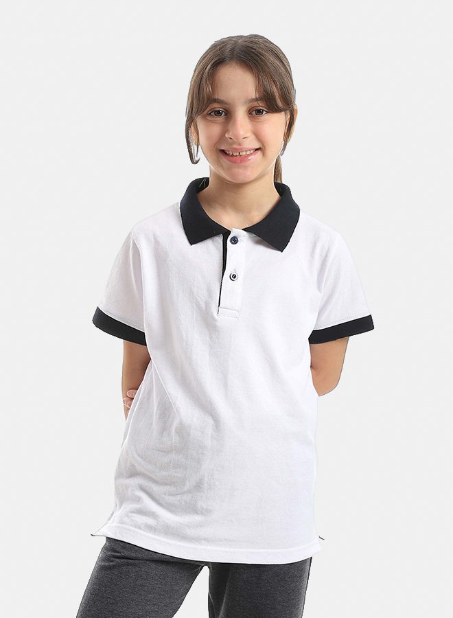 Red Circle Half sleeve polo t-shirt Kids Unisex - Image 2