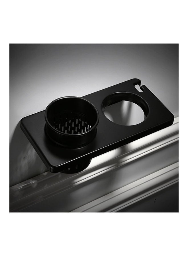 NIBEMINENT Aluminum Alloy Wall Mounted Hair Dryer Holder Black - Image 4