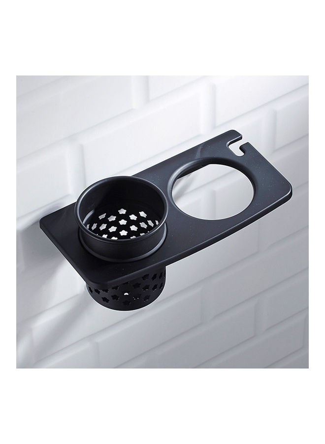 NIBEMINENT Aluminum Alloy Wall Mounted Hair Dryer Holder Black - Image 3