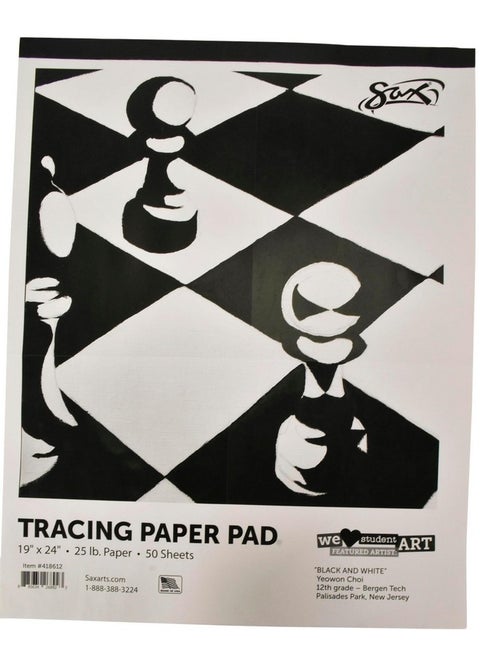 Tracing Paper Pad 25 Lbs 19 X 24 Inches White50 Sheets 418612