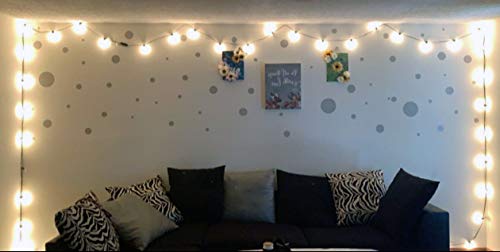Create-A-Mural Polka Dot Wall Decals (63) Girls Room Wall Decor Stickers, Wall Dots, Vinyl Circle Peel & Stick DIY Bedroom, Playroom, Kids Room, Baby Nursery Toddler to Teen Bedroom Decoration 3"-6.5" (Grey) - Image 2