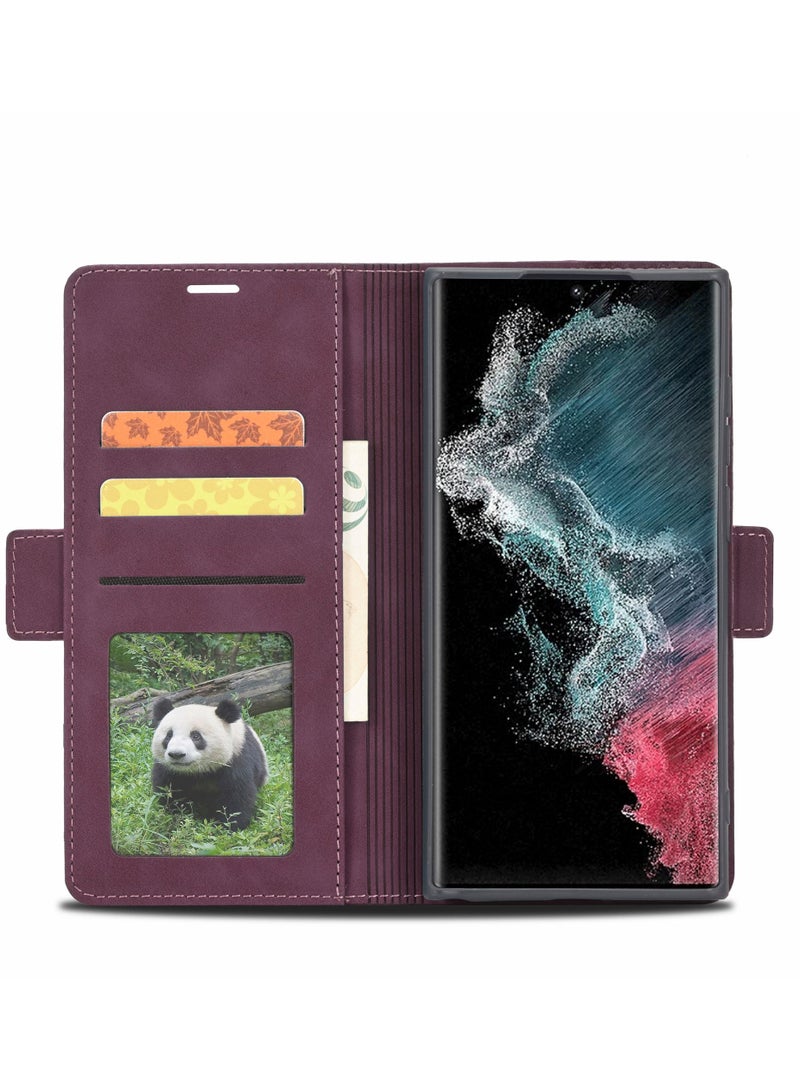 Suteni Flip Cover Card Slots Leather Phone Case for Samsung - Image 2