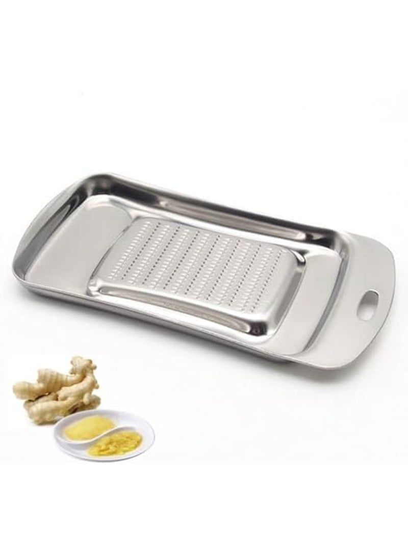SYOSI Stainless Steel Ginger Grater & Zester - Multi-Purpose Kitchen Grater for Garlic, Wasabi, Cheese, Lemon Zest & Nutmeg - Professional Grade Sushi/Sashimi Tool with Anti-Slip Handle (1 Piece) - Image 1