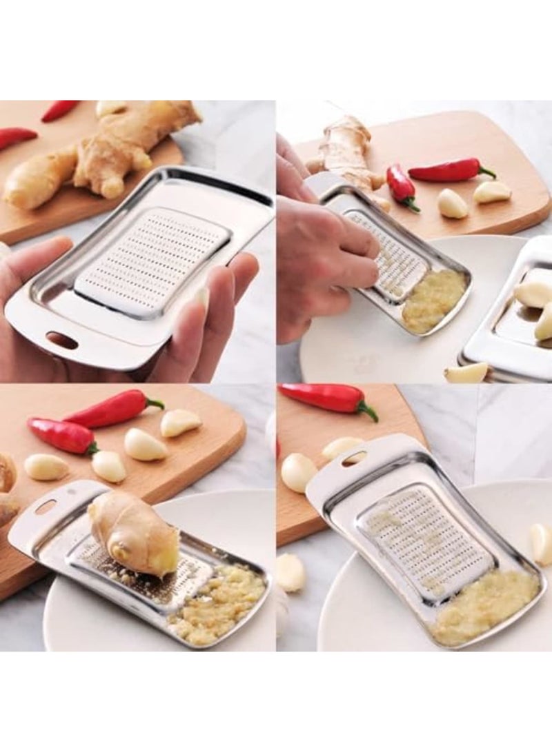 SYOSI Stainless Steel Ginger Grater & Zester - Multi-Purpose Kitchen Grater for Garlic, Wasabi, Cheese, Lemon Zest & Nutmeg - Professional Grade Sushi/Sashimi Tool with Anti-Slip Handle (1 Piece) - Image 3