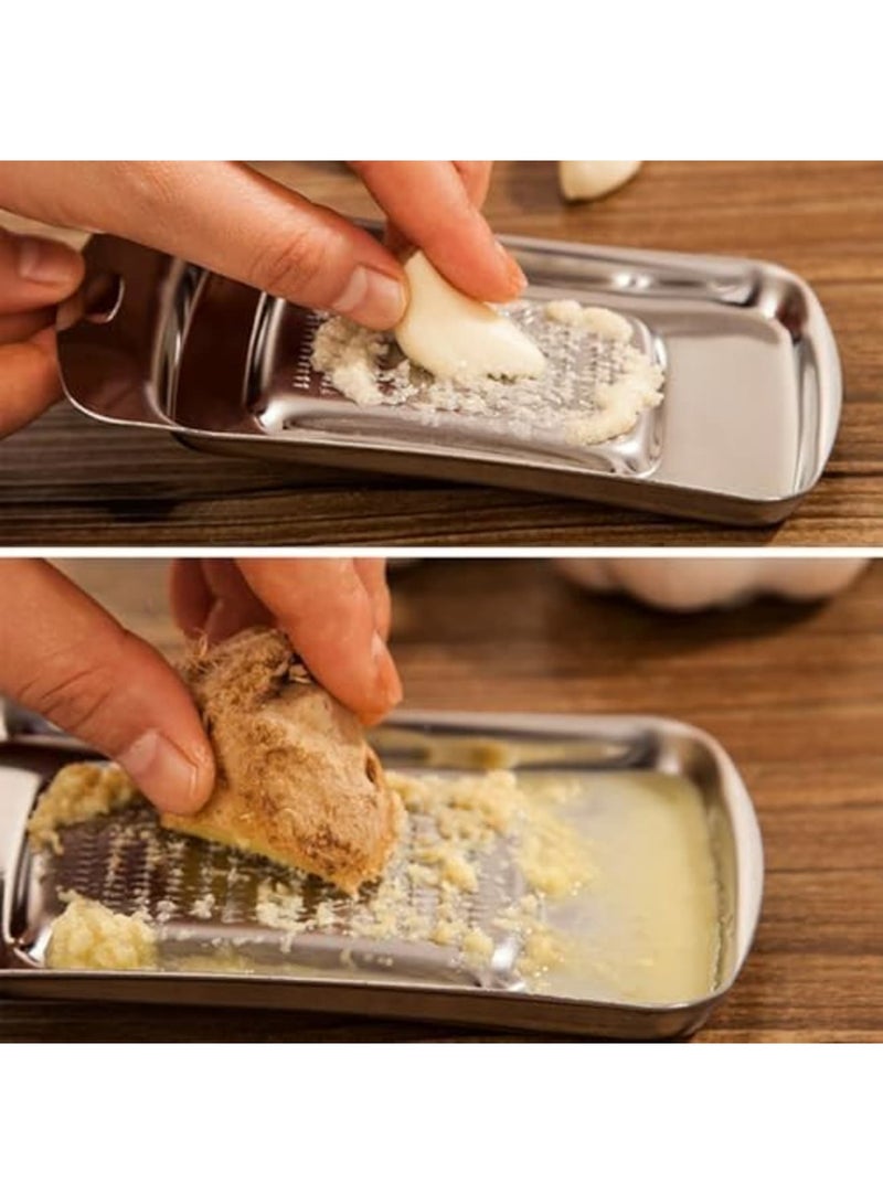 SYOSI Stainless Steel Ginger Grater & Zester - Multi-Purpose Kitchen Grater for Garlic, Wasabi, Cheese, Lemon Zest & Nutmeg - Professional Grade Sushi/Sashimi Tool with Anti-Slip Handle (1 Piece) - Image 2