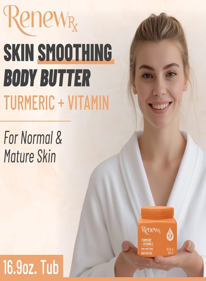 RENEW RX Turmeric + Vitamin C Radiating Body Butter for Dry Skin – Hydrating, Radiance-Boosting Skin Care, Vegan Skincare, 16 oz - Image 3