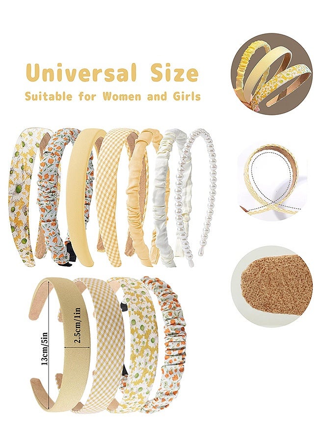 MXN 7 Pcs Women's & Girls Headband Set, Non Slip Flower Headband, Fashion Pearl Headbands, Twisted Headband, Different Designs Hair Accessories Gift for Girls Kids - Image 2